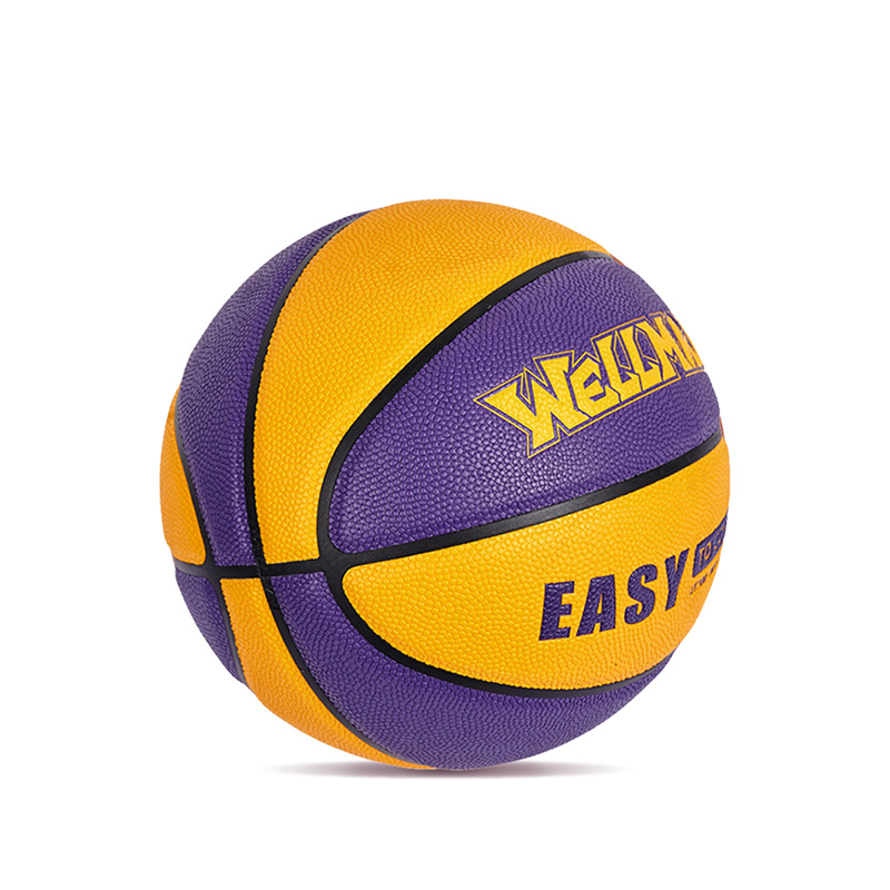 Vlastné logo farebne blokované vlhkosťou absorbujúca PU kožená mäkká basketbalová guľa pre dospievajúcich dospelých